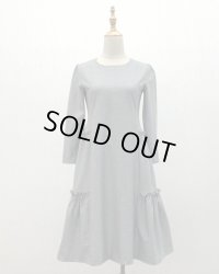 ソフトニットデニム、ティアードワンピース《ライトグレー》[Toilette（トワレ）] 