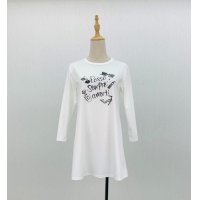 Happy iconイラストTシャツ（七分袖チュニック）《オフ》[Toilette（トワレ）]