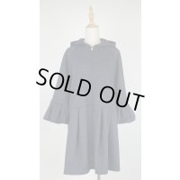 ☆フード＆タックフレアコート、ビーバー素材☆《チャコールグレー》[Toilette（トワレ）] 