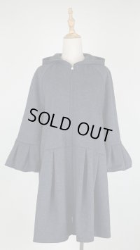 ☆フード＆タックフレアコート、ビーバー素材☆《チャコールグレー》[Toilette（トワレ）] 