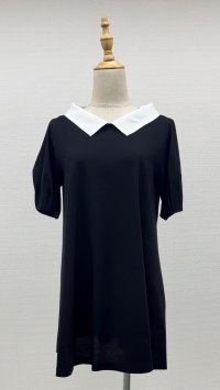 白襟チュニック《黒》[Toilette（トワレ）] 