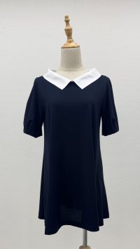 白襟チュニック《紺》[Toilette（トワレ）] 