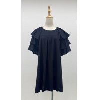 お袖がティアードチュニック《黒》[Toilette（トワレ）]