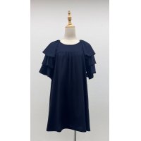 お袖がティアードチュニック《紺》[Toilette（トワレ）]