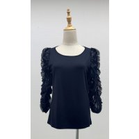 ☆ゴージャス、ギャザースリーブインナー☆《黒》[Toilette（トワレ）] 