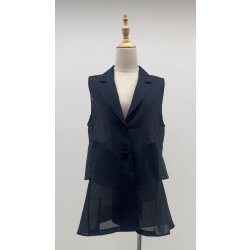 画像1: シアージレ、テーラーカラー＆バックフリル《黒》[Toilette（トワレ）]