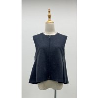 ☆ショートフレアジレ、バックちょこリボン付き☆《グレー》[Toilette（トワレ）] 