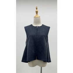 画像1: ☆ショートフレアジレ、バックちょこリボン付き☆《グレー》[Toilette（トワレ）] 