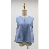 ☆ショートフレアジレ、バックちょこリボン付き☆《ブルー》[Toilette（トワレ）] 