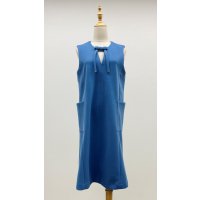 ワンポイントリボン、ジャンパースカート《ブルー》[Toilette（トワレ）]