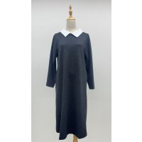 ☆白襟ワンピース☆《チャコールグレー》[Toilette（トワレ）] 