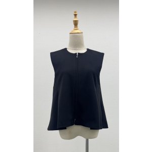 画像: ☆ショートフレアジレ、バックちょこリボン付き☆《黒》[Toilette（トワレ）] 