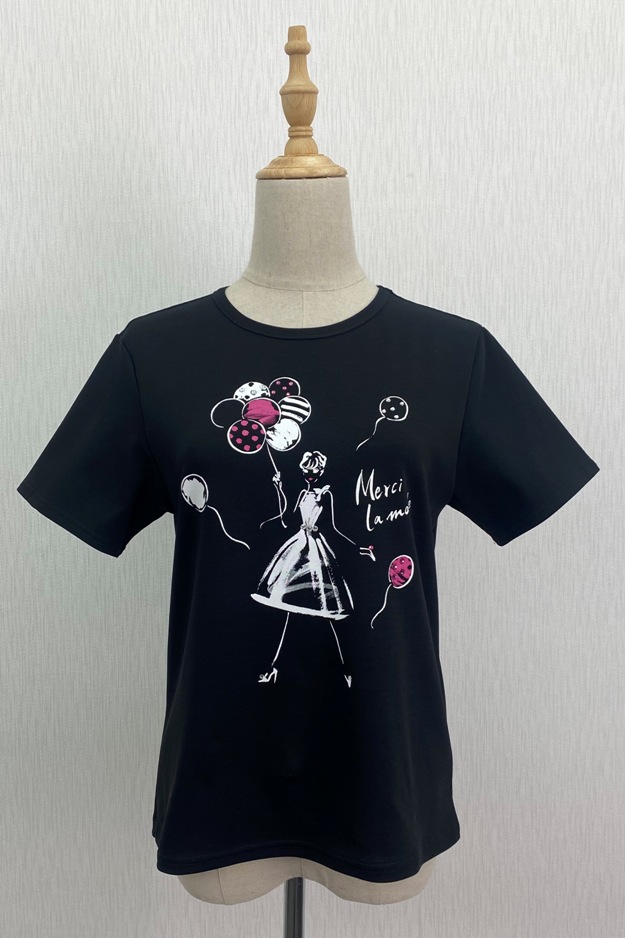 画像1: ☆miyuki.ohashi×ｔoilette　半袖Ｔシャツ《黒》Toilette（トワレ）] (1)